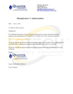 Thư Ủy Quyền Hãng QUANTEK